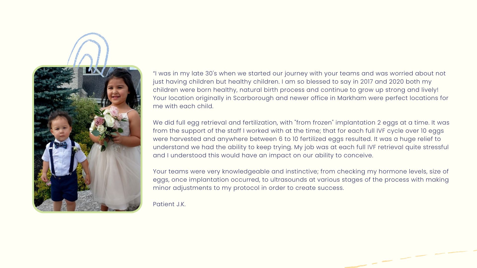 Patient Testimonials - Ontario Fertility Program